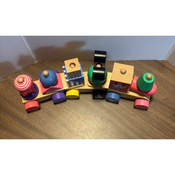 Disney Wooden Stacking Train Toy  Mickey Mouse Wood Block Set Kids Pretend Play - Picture 8 of 8
